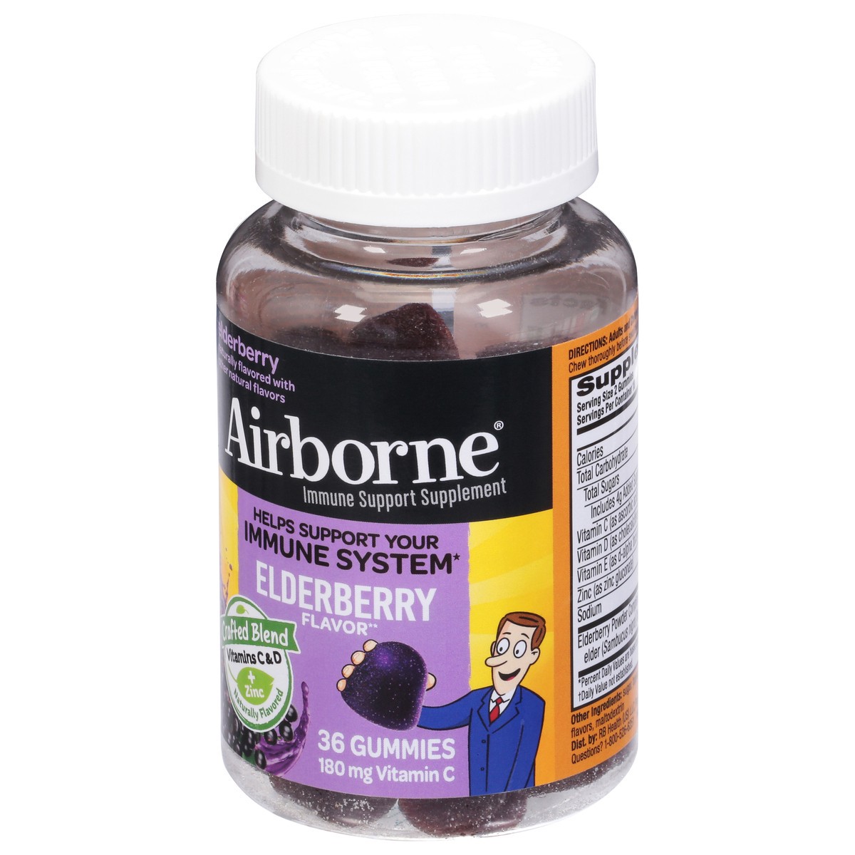 slide 3 of 9, Airborne Elderberry Gummies, 42 ct