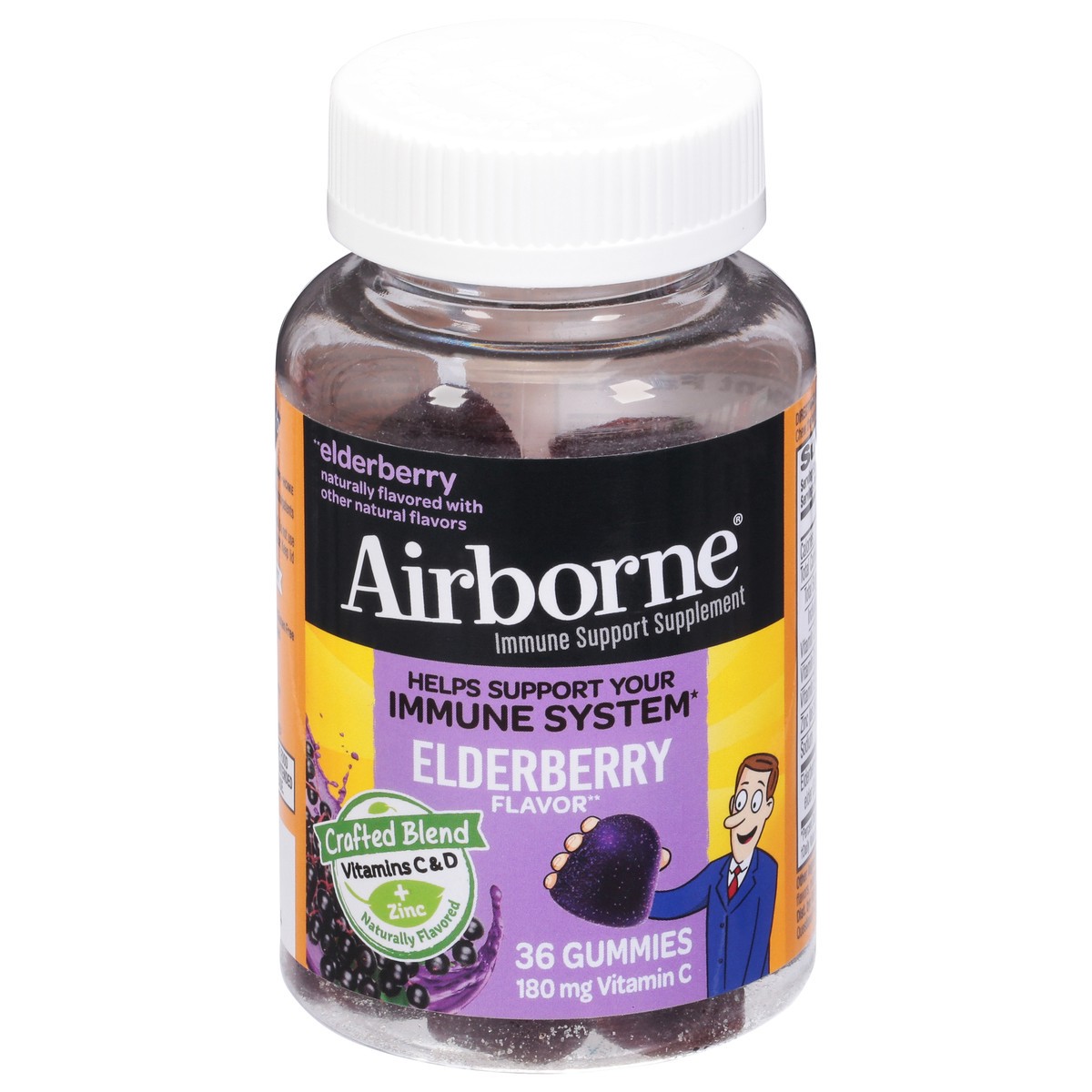 slide 1 of 9, Airborne Elderberry Gummies, 42 ct