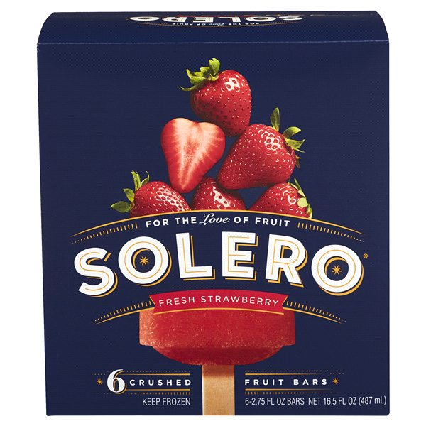 slide 1 of 1, Solero Fresh Strawberry Crushed Fruit Bars, 6 ct; 2.75 fl oz