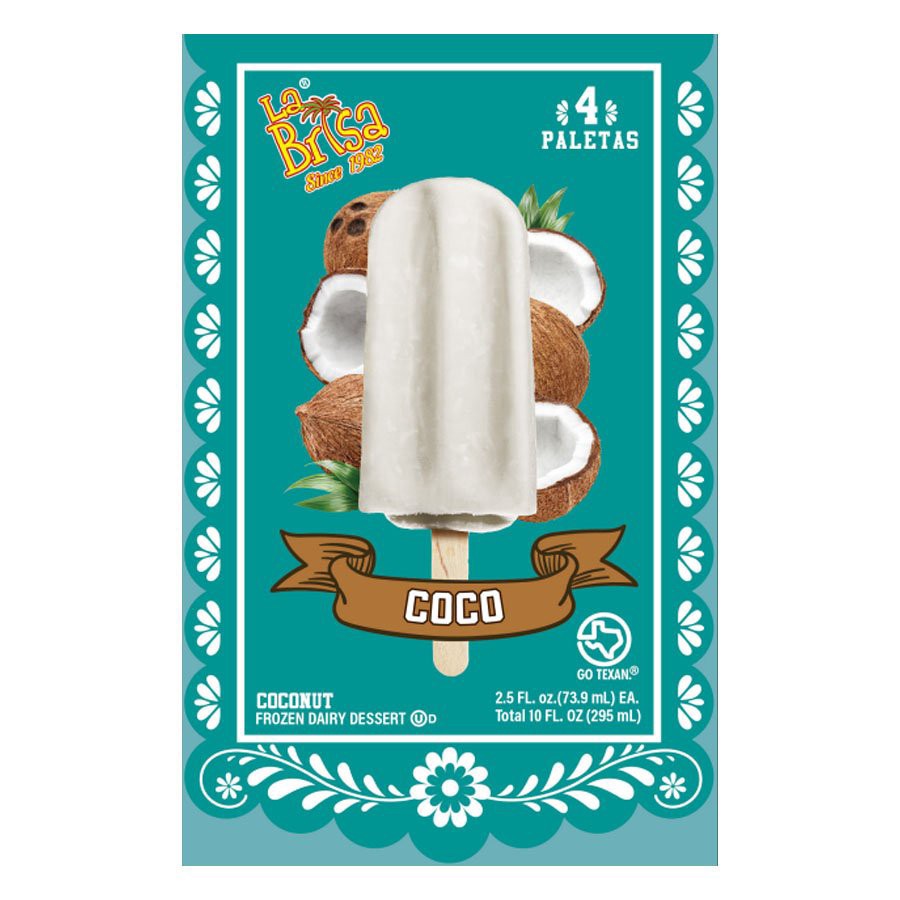 slide 1 of 1, La Brisa Coconut Paleta Bars, 4 ct