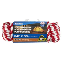 KingCord 3/8 x 50' Smooth Braid Polypropylene Rope