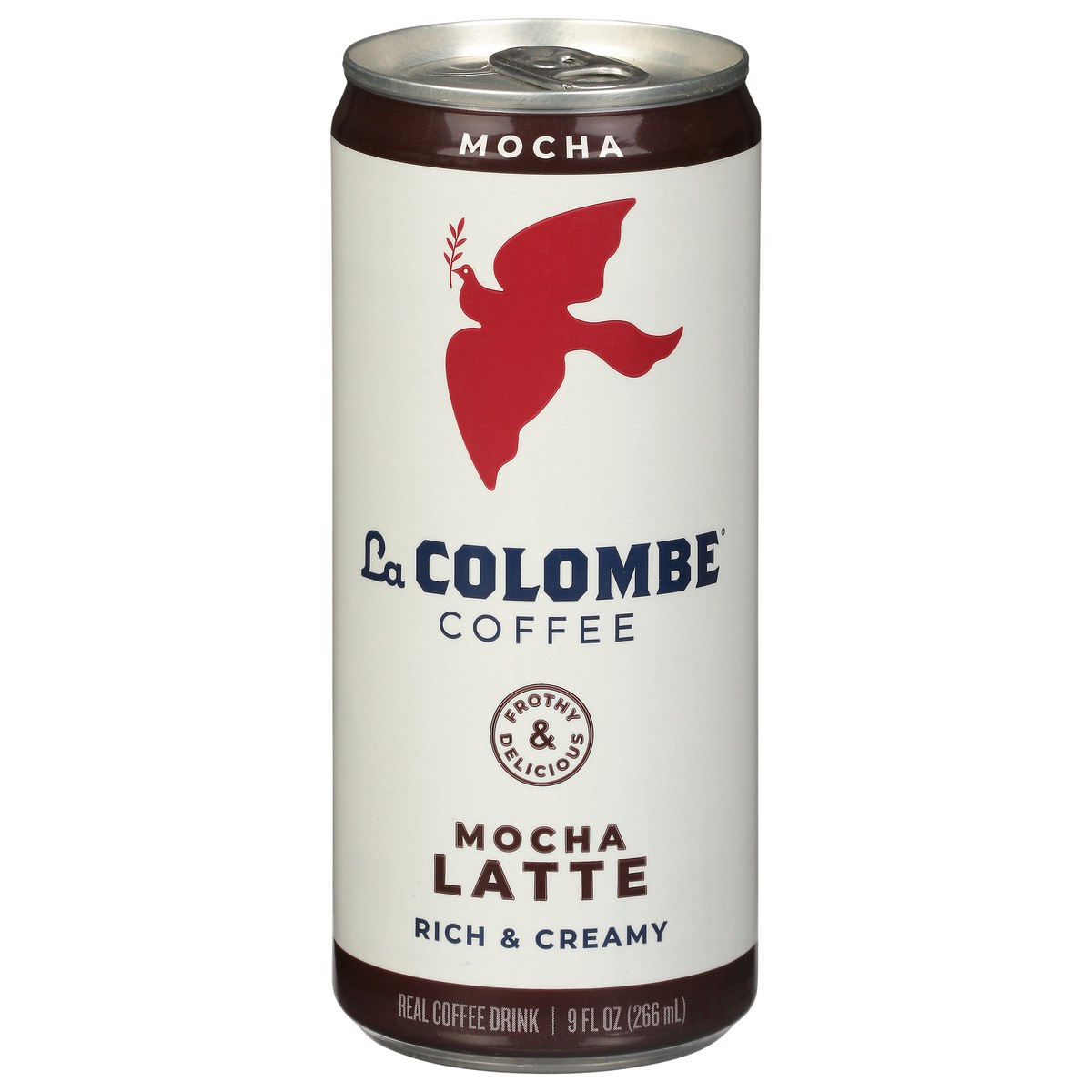 slide 1 of 9, La Colombe Draft Latte Mocha Soda, 0% ABV, 1, 9-oz beer cans, 9 fl oz