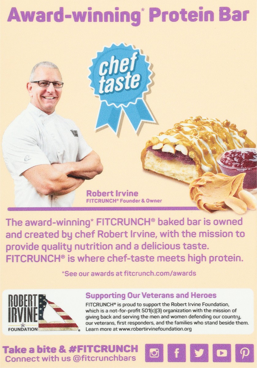 slide 10 of 13, FITCRUNCH High Protein Peanut Butter and Jelly Baked Bar 5 - 1.62 oz Bars, 1.62 oz