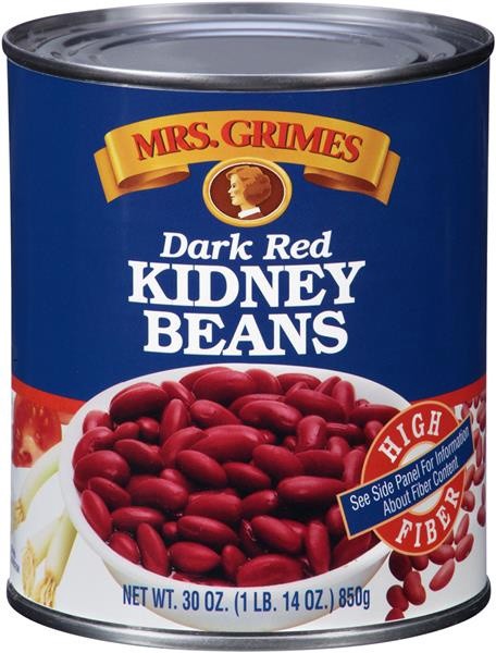 slide 1 of 1, Mrs. Grimes Dark Red Kidney Beans 30 oz, 30 oz