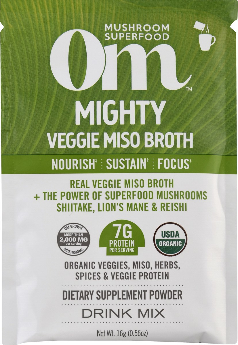 slide 8 of 12, Om Mighty Veggie Miso Broth Drink Mix 16 gr, 0.56 oz