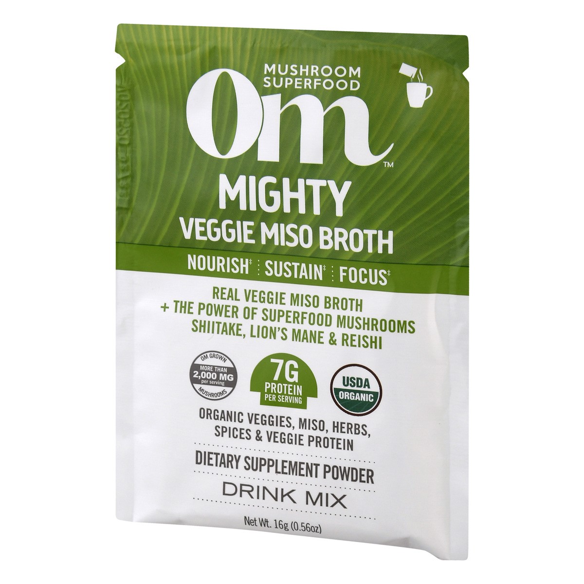 slide 3 of 12, Om Mighty Veggie Miso Broth Drink Mix 16 gr, 0.56 oz