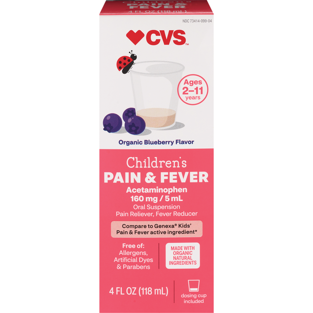 slide 1 of 1, Cvs Health Children's Pain And Fever, Cherry, 1 Oz, 4 oz
