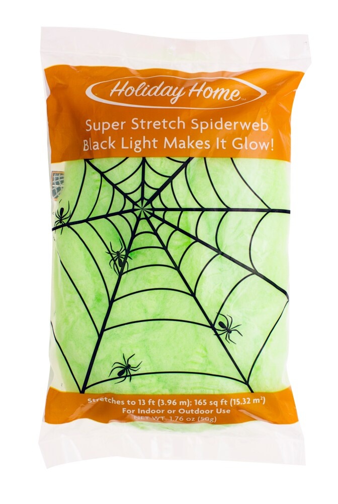 slide 1 of 1, Holiday Home Super Stretch Spiderweb - Green, 1.76 oz