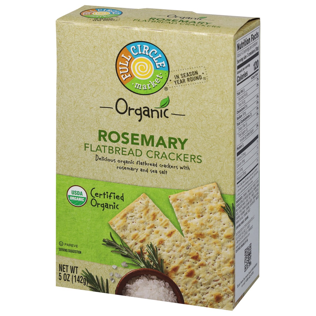 slide 7 of 9, Full Circle Market Organic Rosemary Flatbread Crackers 5 oz, 5 oz