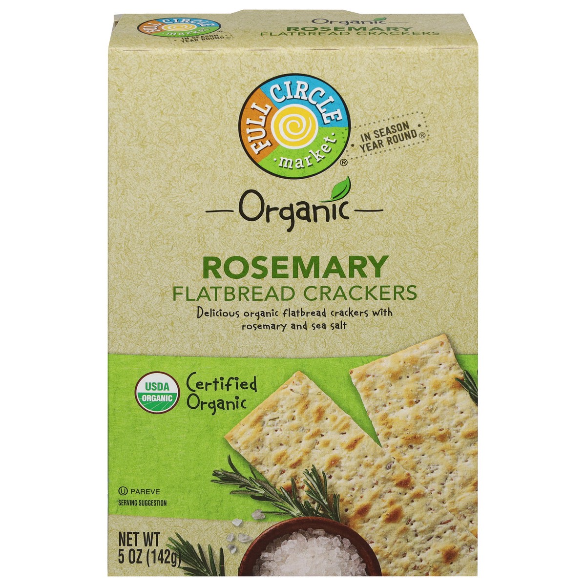 slide 1 of 9, Full Circle Market Organic Rosemary Flatbread Crackers 5 oz, 5 oz