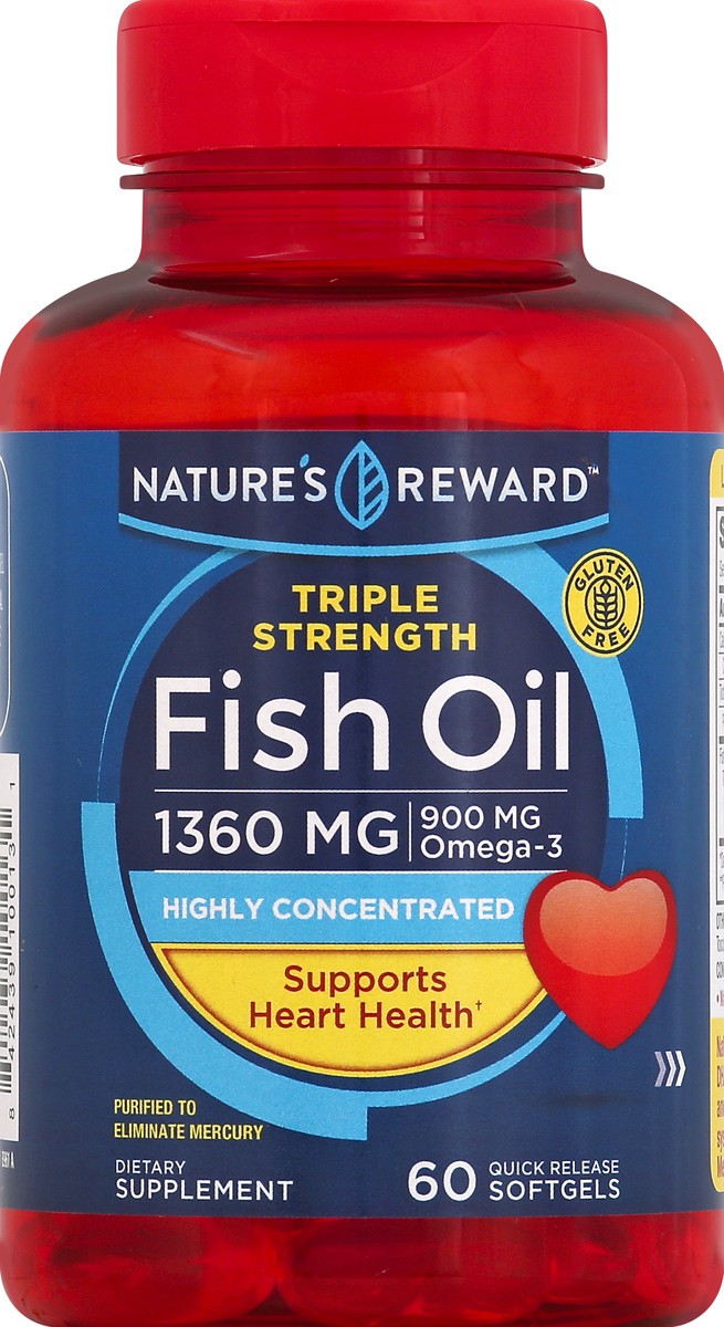 slide 1 of 3, Nature's Reward Fish Oil 60 ea, 60 ct