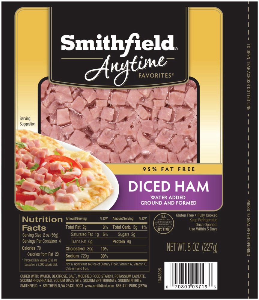 slide 3 of 6, Smithfield Anytime Favorites Diced Ham, 8 oz, 8 oz