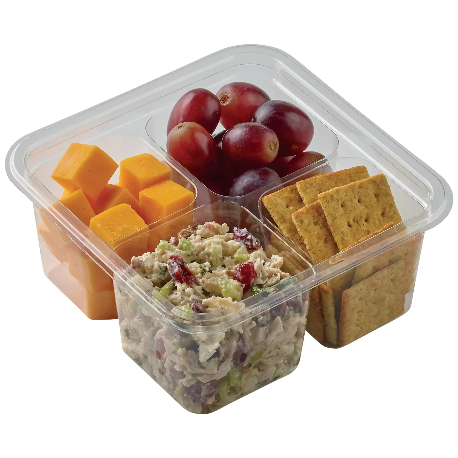 slide 1 of 1, Meal Simple by H-E-B Snack Tray - Cranberry Pecan Turkey Salad & Cheese, 14 oz