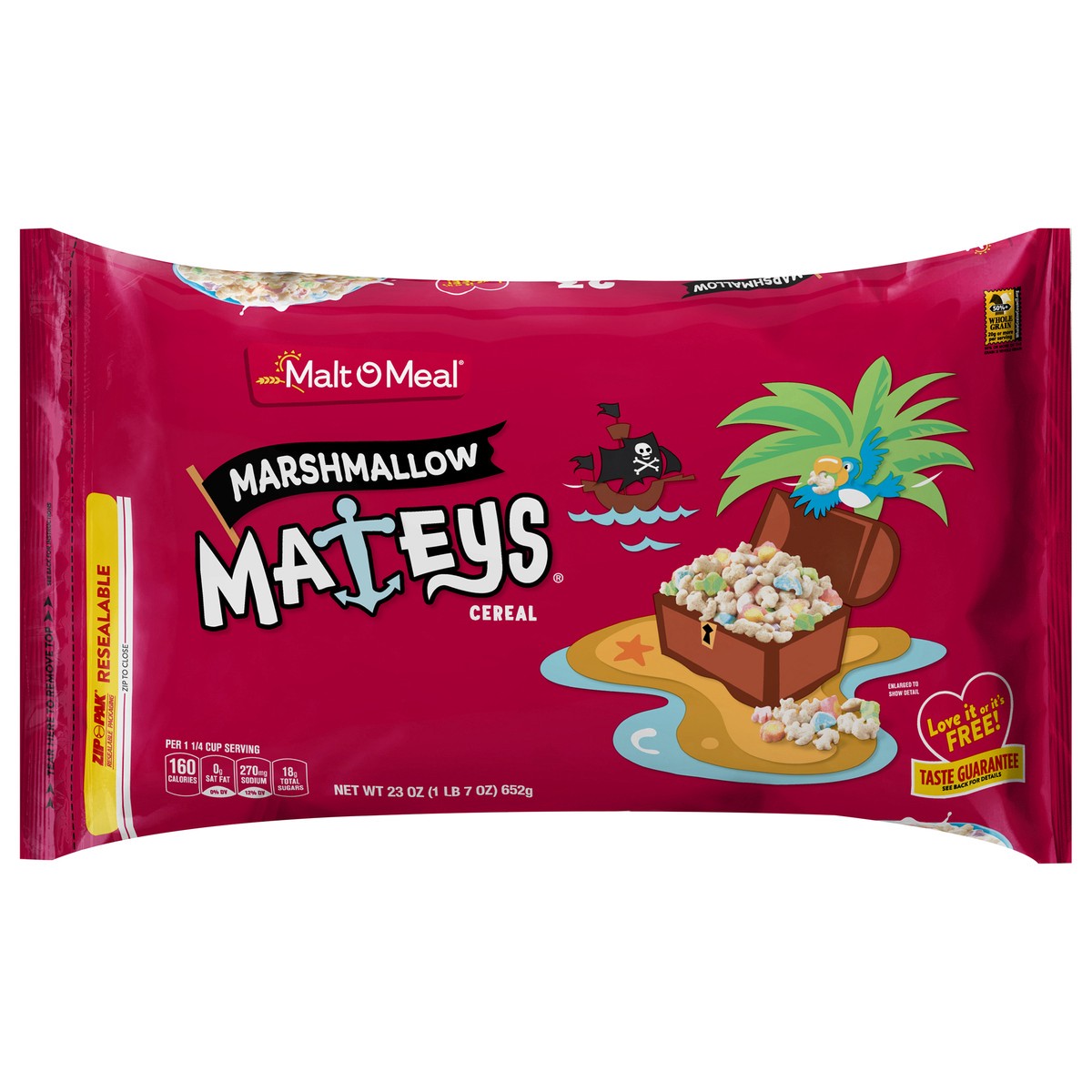 slide 1 of 7, Malt-O-Meal Marshmallow Mateys Breakfast Cereal with Marshmallow Bits, 23 OZ Bag, 23 oz
