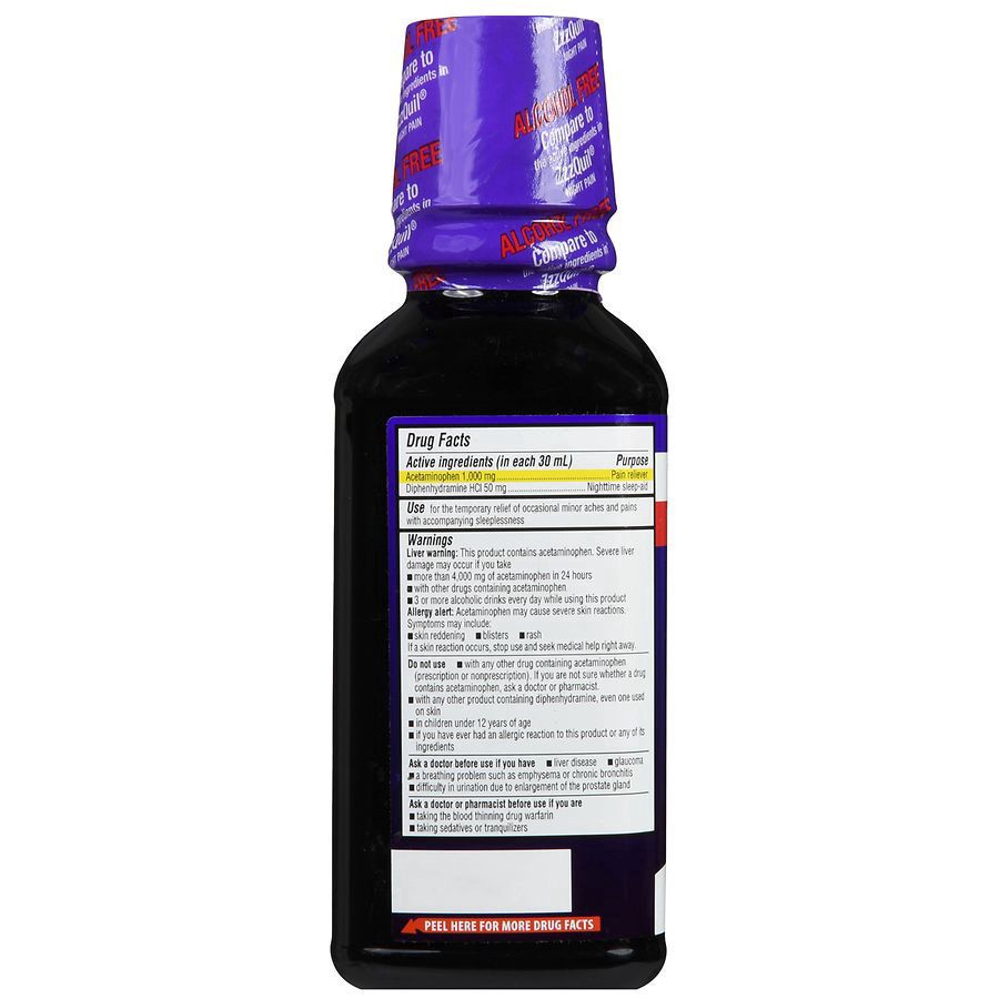 slide 4 of 5, Walgreens Wal-Sleep Z + Pain Relief Berry, 12 fl oz