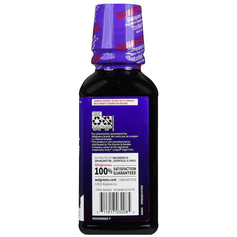 slide 5 of 5, Walgreens Wal-Sleep Z + Pain Relief Berry, 12 fl oz