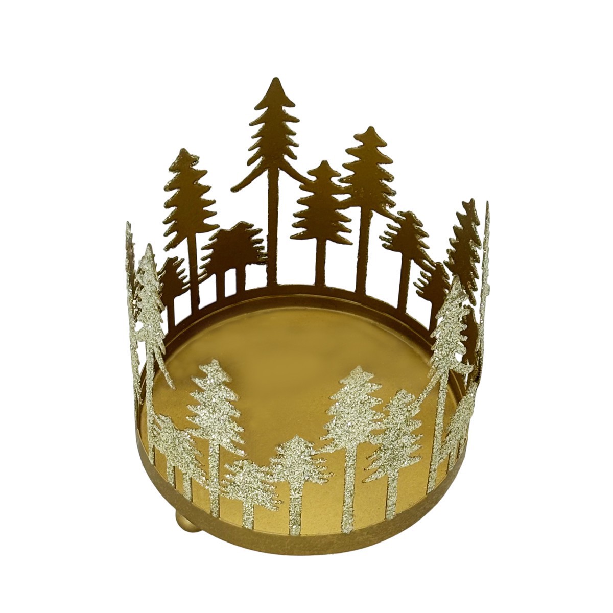 slide 3 of 4, 4.25" Gold Metal Trees Candle Holder By Ashland, 4 in x 4 in x 4.25 in