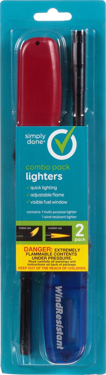 slide 1 of 9, Simply Done 2 Pack Combo Pack Lighters 2 ea, 2 ct