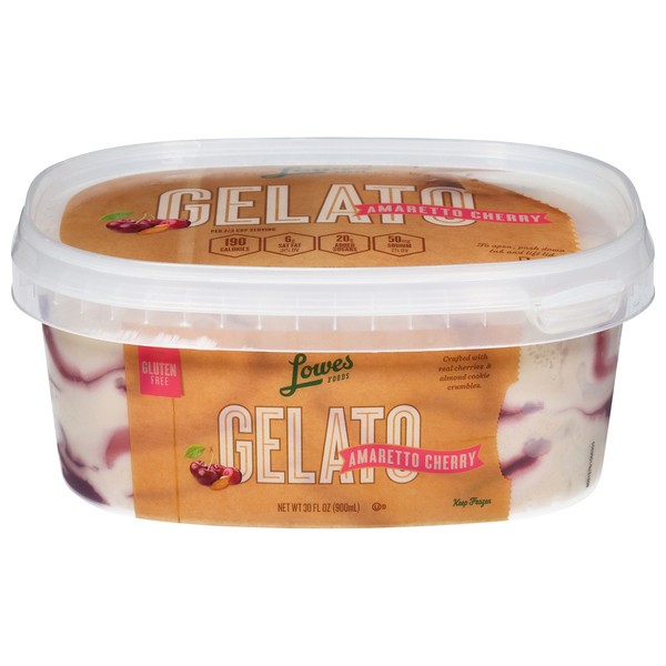 slide 1 of 1, Lowes Foods Amaretto Cherry Gelato, 30 oz