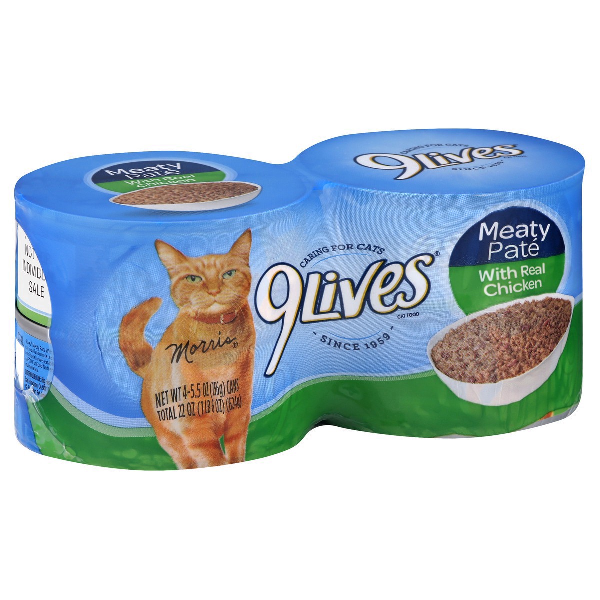 slide 3 of 10, 9Lives Cat Food, Meaty Paté w/ Real Chicken, 5.5 oz, 4 ct
