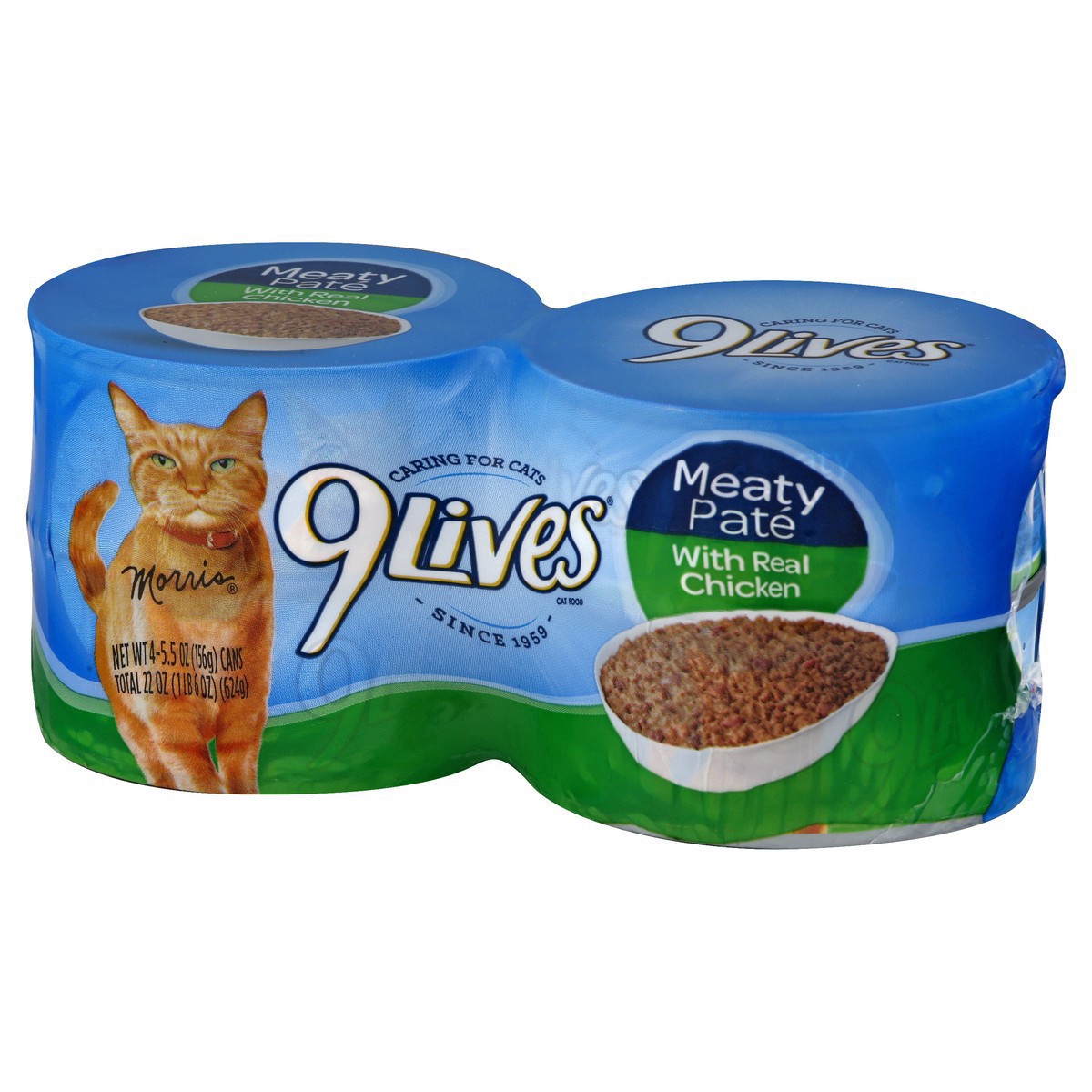 slide 7 of 10, 9Lives Cat Food, Meaty Paté w/ Real Chicken, 5.5 oz, 4 ct