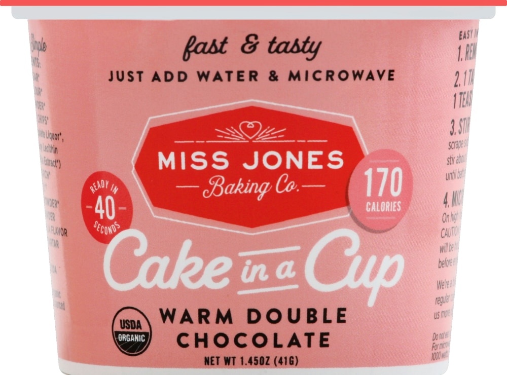 slide 1 of 1, Miss Jone's Warm Double Chocolate Cake In A Cup, 1.45 oz