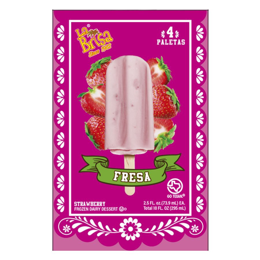 slide 1 of 1, La Brisa Strawberry Paleta Bars, 4 ct