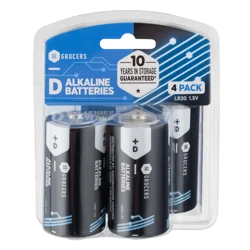 SE Grocers D 4P Alkaline Batteries