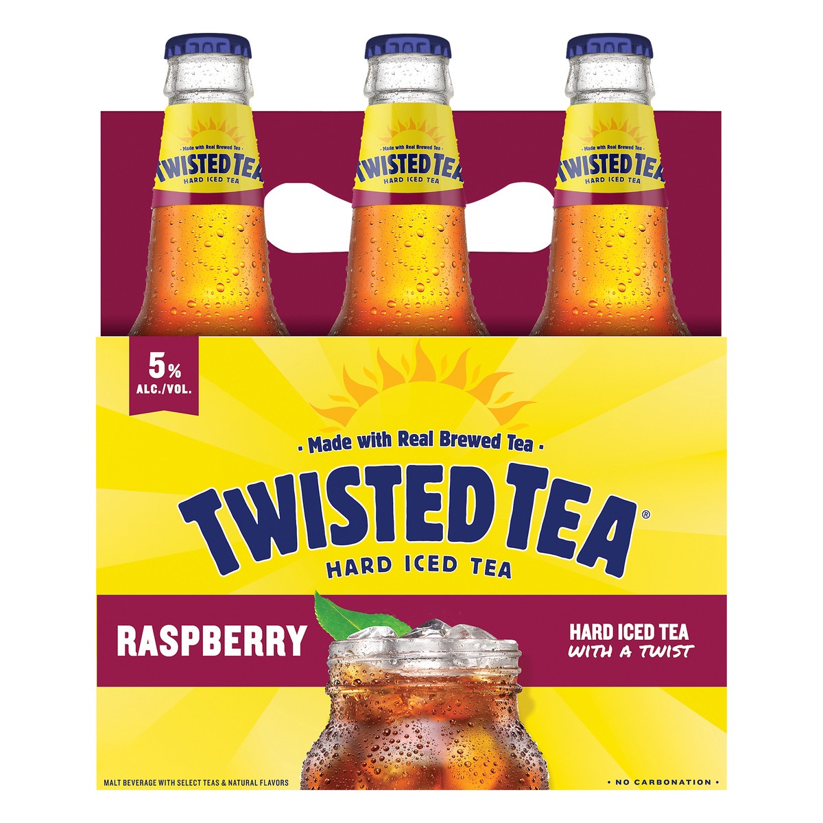 slide 1 of 6, Twisted Tea Raspberry Hard Iced Tea - 6pk/12 fl oz Bottles, 6 ct; 12 fl oz