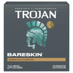 Trojan BareSkin Thin Premium Lubricated Condoms - 24 Count