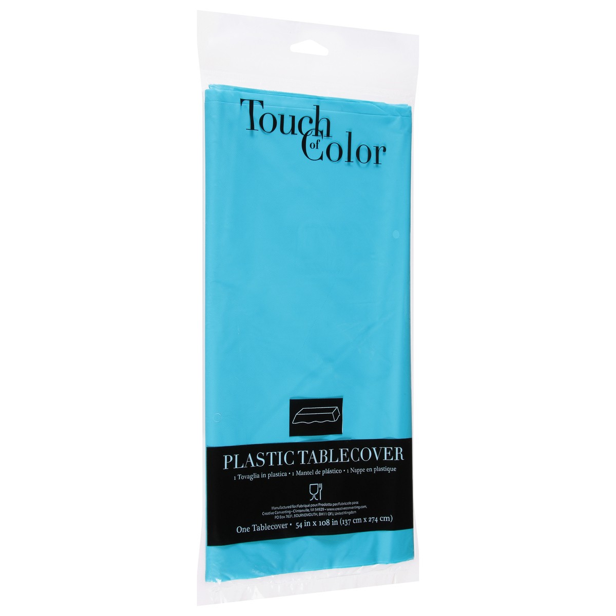 slide 2 of 9, Touch of Color Bermuda Blue Plastic Tablecover 1 ea, 