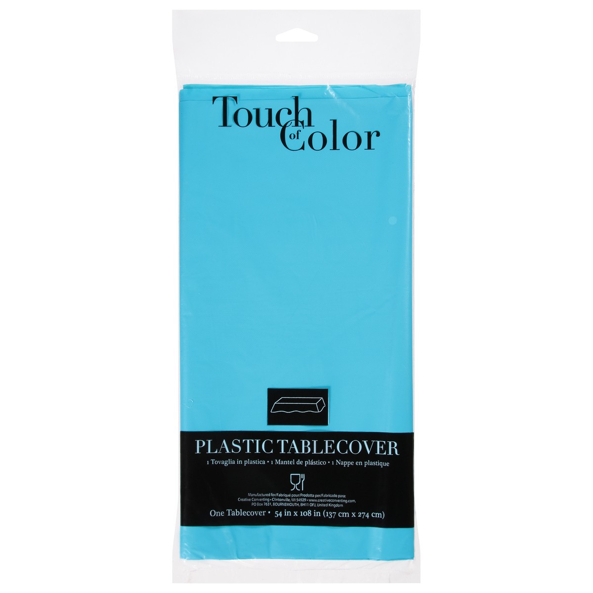 slide 9 of 9, Touch of Color Bermuda Blue Plastic Tablecover 1 ea, 