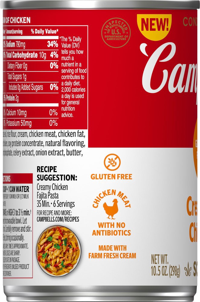 slide 3 of 4, Campbell's Condensed Gluten Free Cream of Chicken Soup, 10.5 oz Can, 10.5 oz