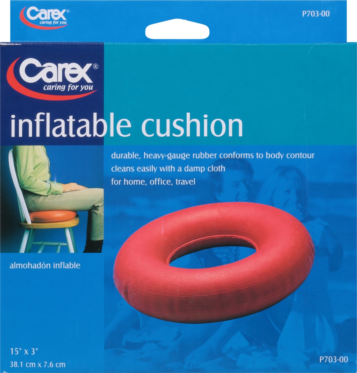 slide 5 of 9, Carex Inflatable Cushion 1 ea, 1 ct