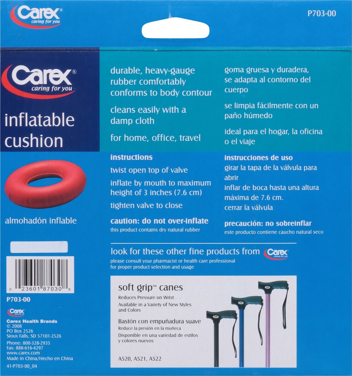 slide 6 of 9, Carex Inflatable Cushion 1 ea, 1 ct