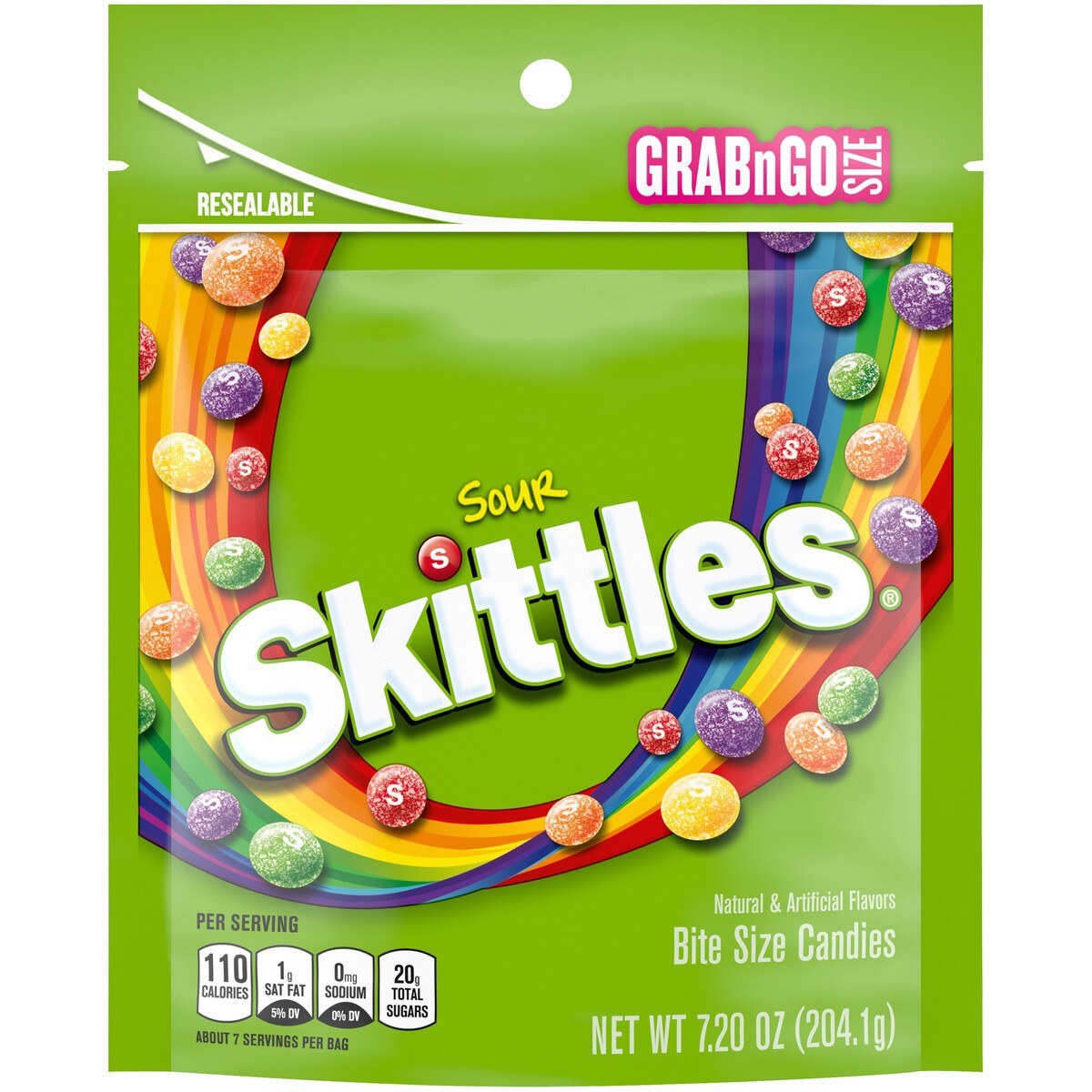 slide 1 of 9, Skittles Sours Bite Size Candies, 7.2 oz