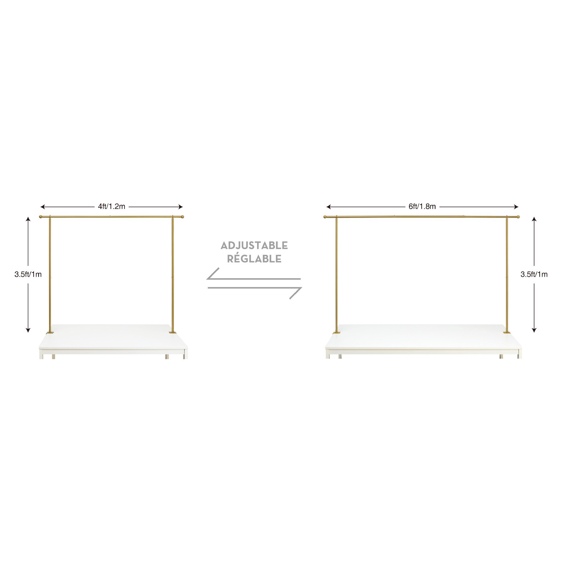 slide 4 of 4, 3.5ft. Gold Adjustable Tabletop Arch By Celebrate It, 3.5 ft