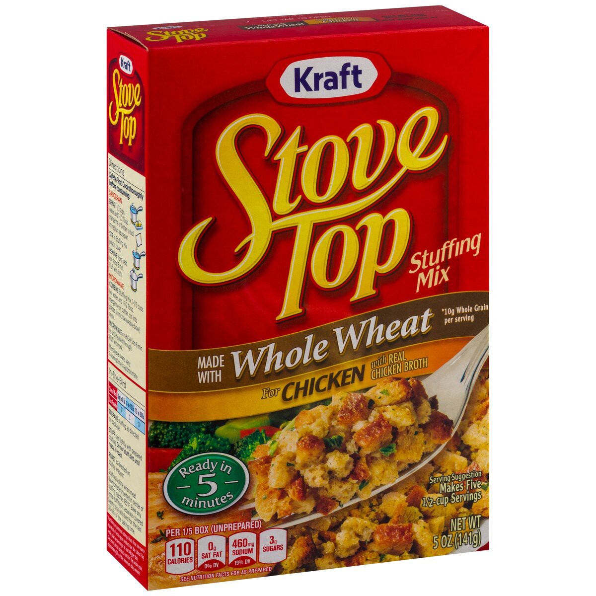 slide 2 of 6, Kraft Stove Top Stuffing Mix Made with Whole Wheat for Chicken 5 oz Box, 5 oz