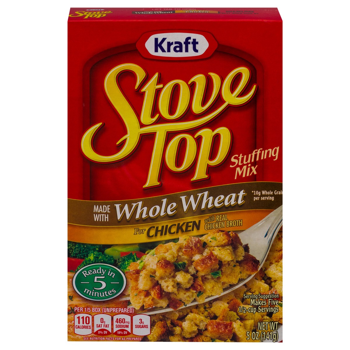 slide 1 of 6, Kraft Stove Top Stuffing Mix Made with Whole Wheat for Chicken 5 oz Box, 5 oz