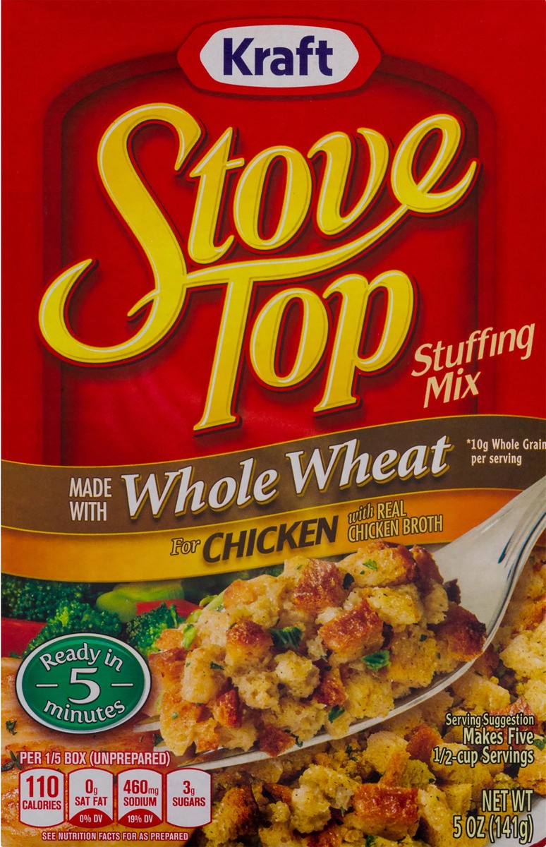 slide 5 of 6, Kraft Stove Top Stuffing Mix Made with Whole Wheat for Chicken 5 oz Box, 5 oz