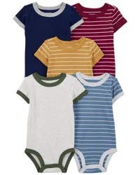 Carters Baby 6-Pack Striped Short-Sleeve Bodysuits Multi 6M