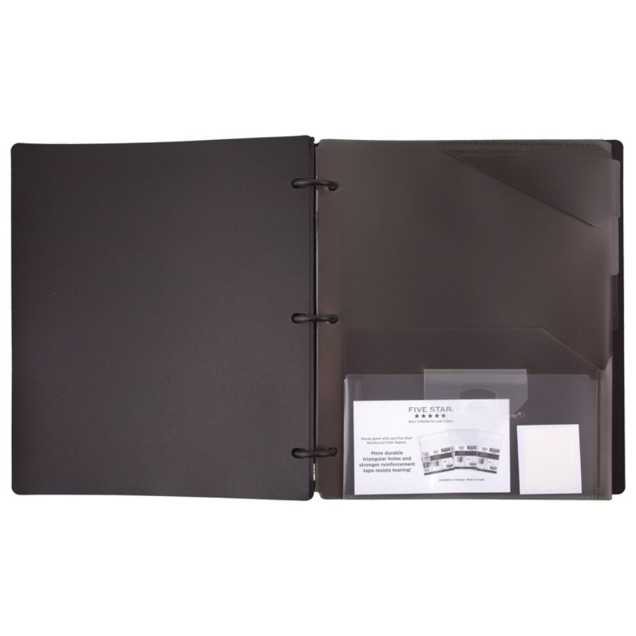 slide 3 of 5, Five Star Flex Hybrid Notebinder With Customizable Cover, 1'' Rings, Black, 1 ct