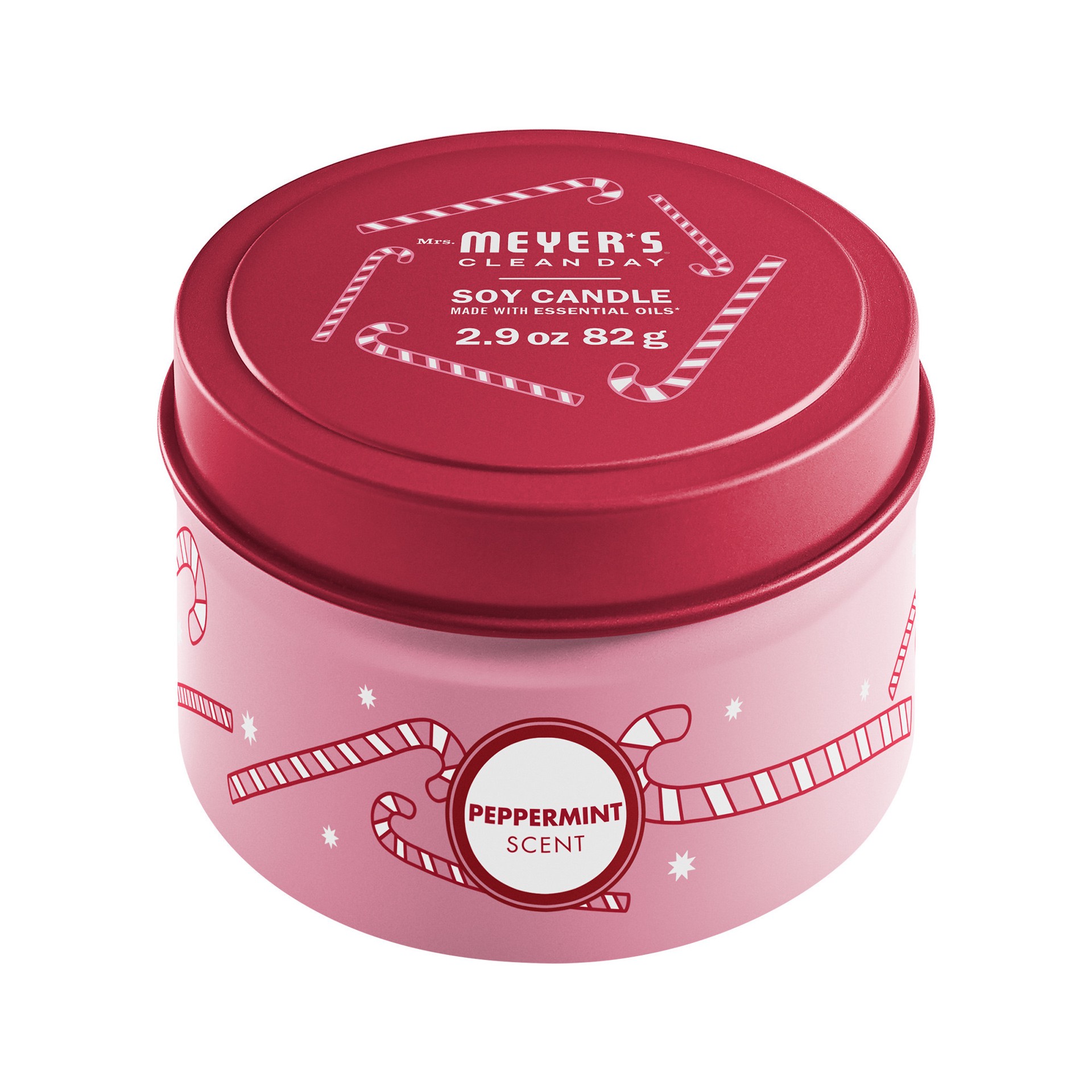 slide 4 of 9, Mrs. Meyer''s Clean Day Scented Soy Candle, Tin Candle, Peppermint Scent, 2.9 oz, 2.9 oz