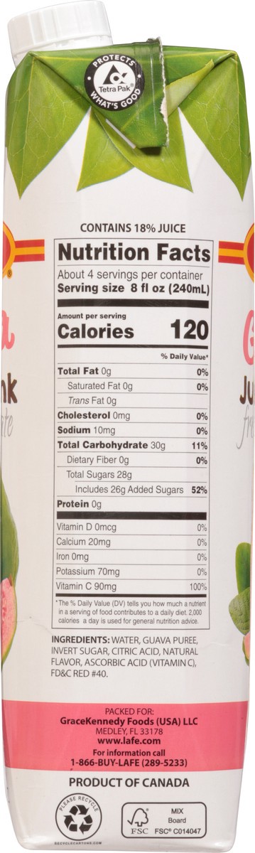 slide 7 of 13, La Fe Guava Juice Drink from Concentrate - 33.8 fl oz, 33.8 fl oz