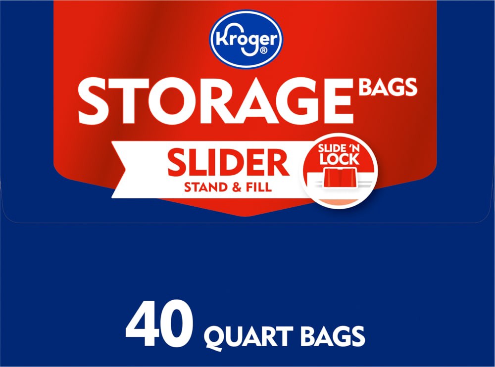 slide 4 of 5, Kroger Slider Storage Quart Bags, 40 ct