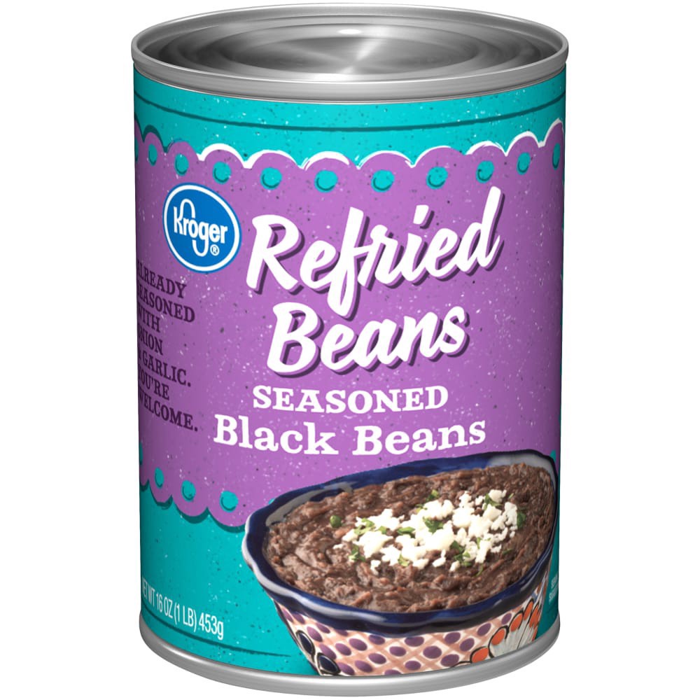 slide 4 of 4, Kroger Refried Black Beans, 16 oz