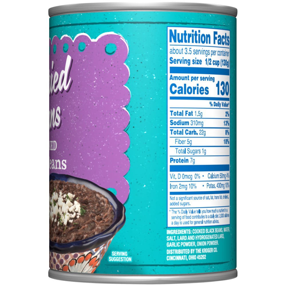 slide 3 of 4, Kroger Refried Black Beans, 16 oz