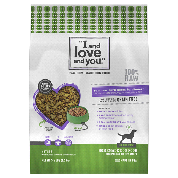 slide 1 of 1, I and Love and You In The Raw Turkey Dry Dog Food, 5.5 lb