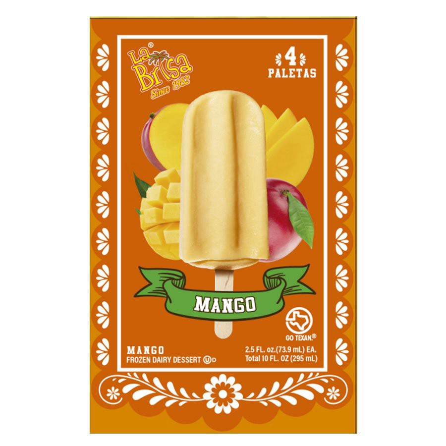 slide 1 of 1, La Brisa Mango Paleta Bars, 4 ct
