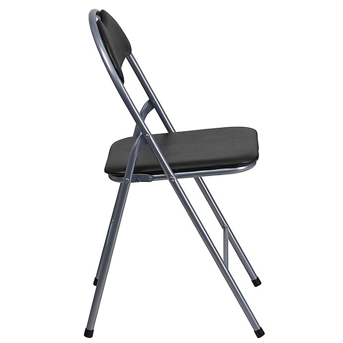 slide 6 of 8, Flash Furniture Metal Folding Chairs - Black/Silver, 4 ct